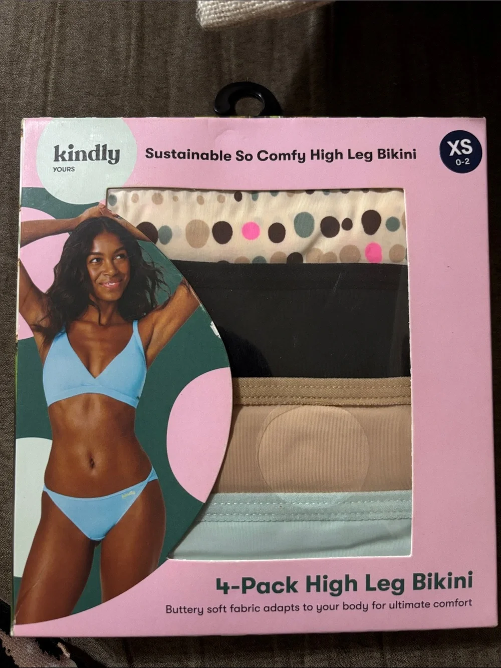 Kindly Yours Women’s So Comfy Micro High Leg Bikini Underwear, 4-Pack, Size XS